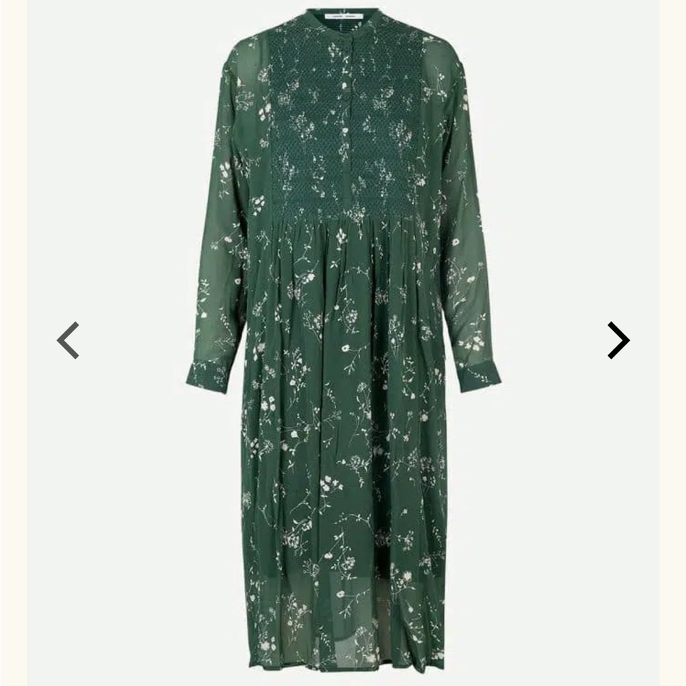 Samsøe Samsøe Floral Green Midi Dress Size XS